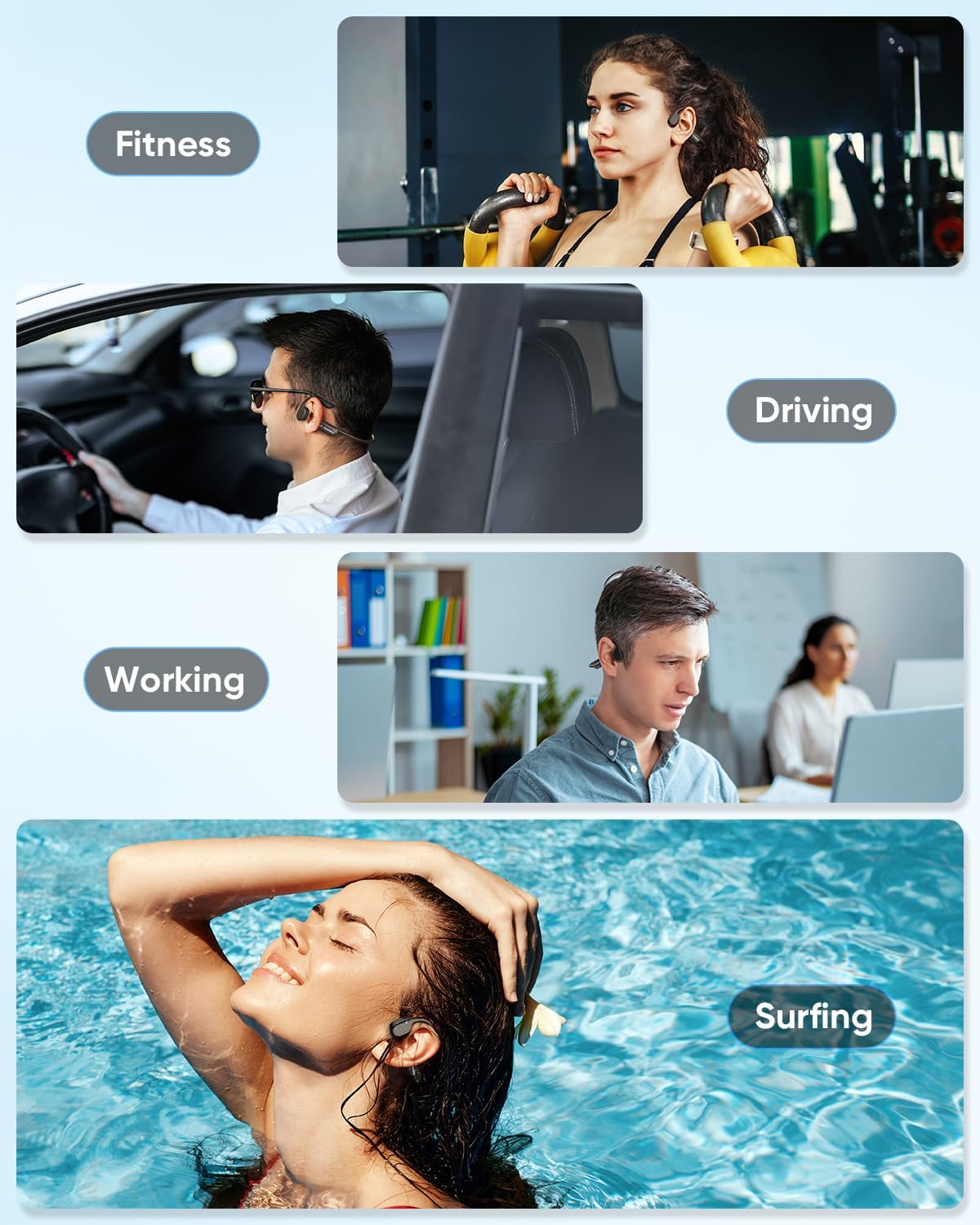 Swimming 5.4 Sports,IP68 32GB MP3 Player,Swimming SAMVEK Headphones, Bone Conduction Headphones, Bluetooth Wireless