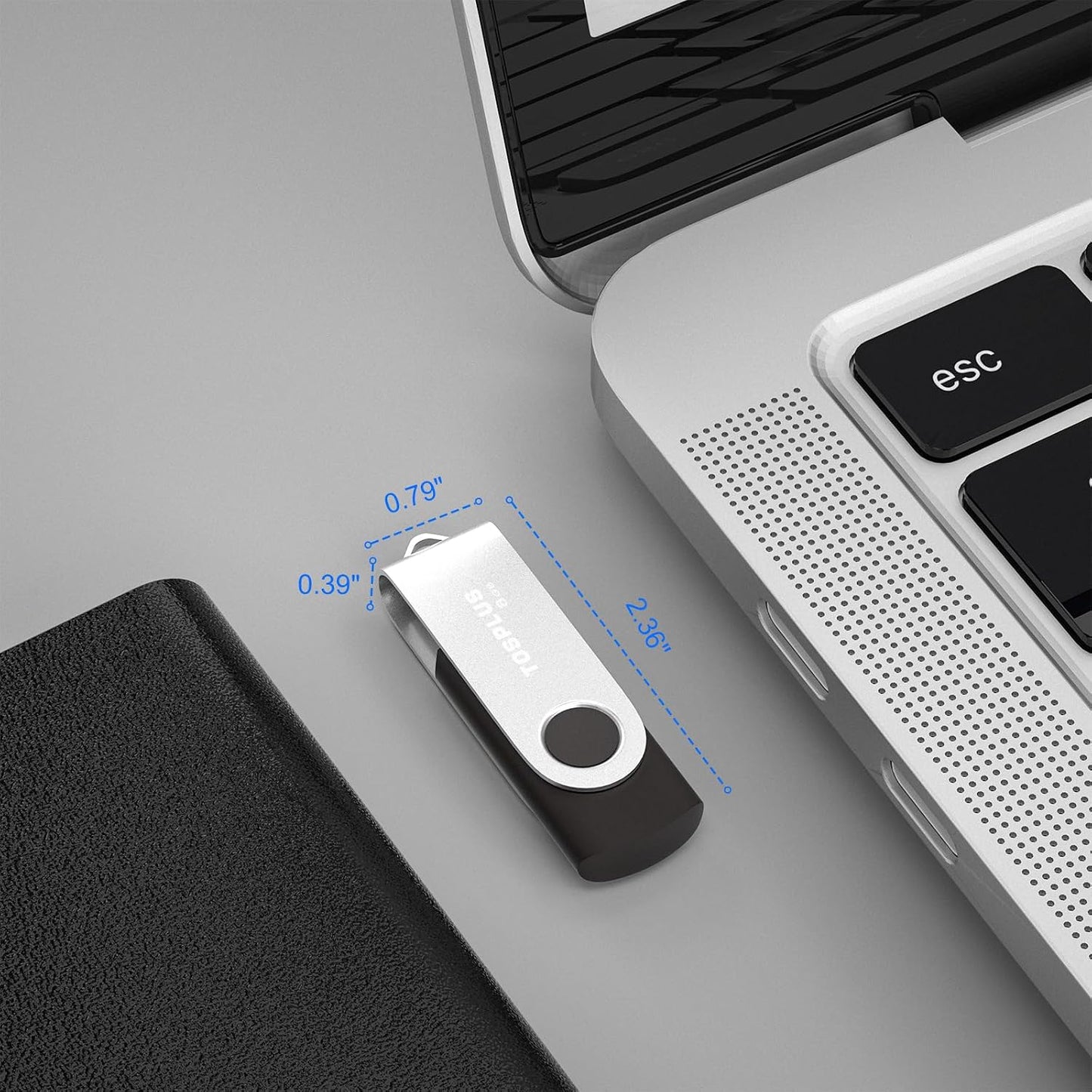 TOSPLUS 2.0 2Pack 8GB USB Flash Drive Thumb Drives Memory Stick Jump Drive Zip Drive Black
