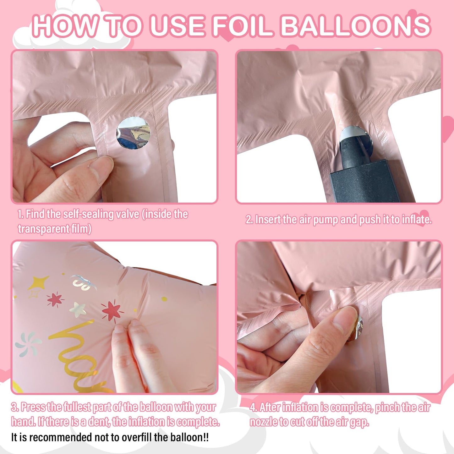 Panouo 8-Pack Matte Bear Party Balloons, Pink Foil Balloons, 1-Year-Old Girl Birthday Party Decorations, Bear Theme Party Decorations(1)