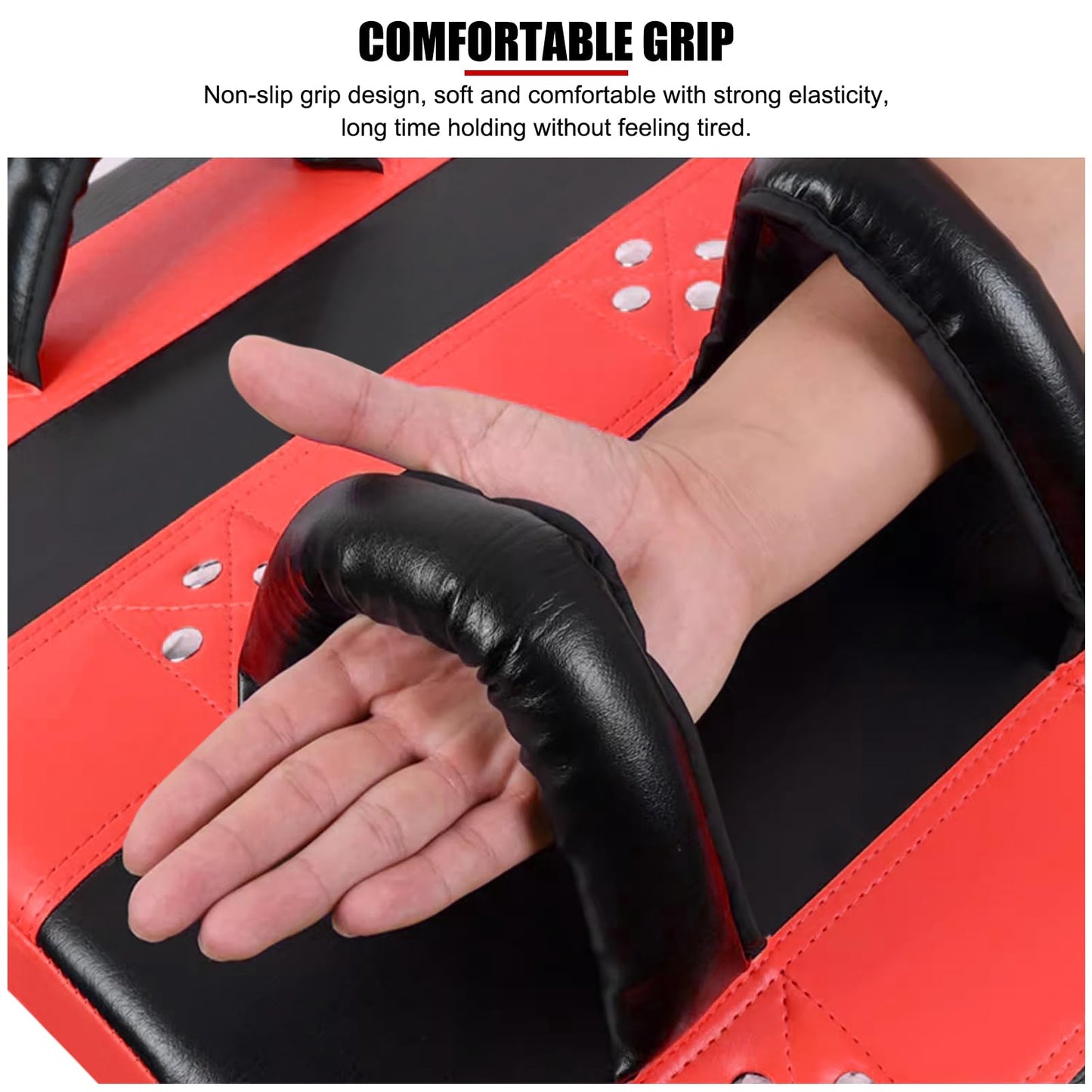 Taekwondo Kick Pad EVA Muay Thai Pads MMA Karate Kick Target Boxing Strike Equipment Curved Arm Pad Focus Shield 21.7 x 15.7 in (Black-Red)