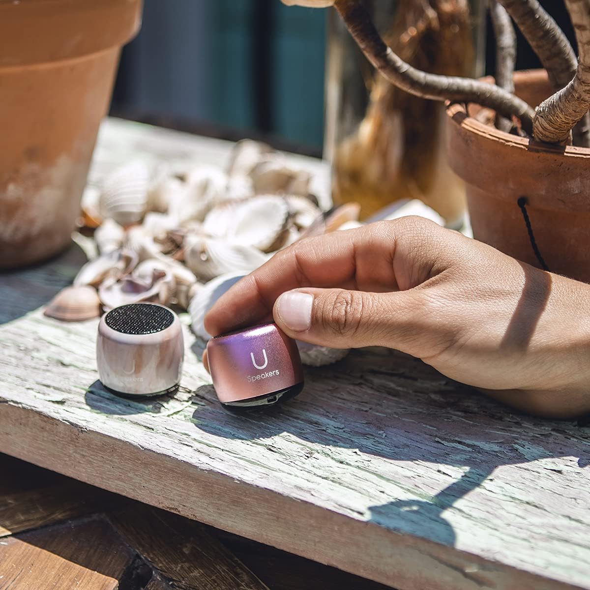 Fashionit U Speakers Micro Mini Bluetooth Speaker with Mic | Small Bluetooth Speaker Wireless | Tiny Portable Blue