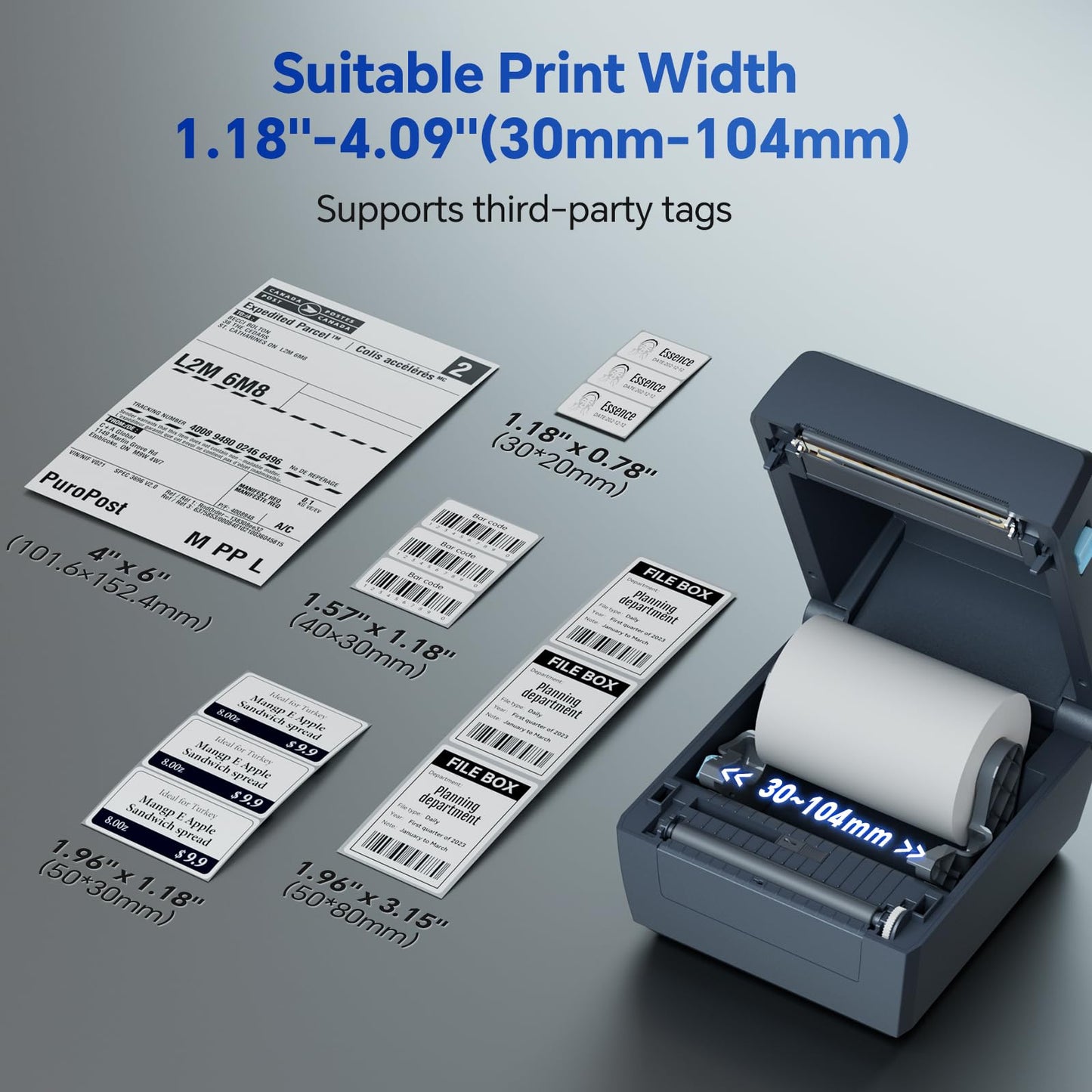 iDPRT Industrial High-Speed Thermal Printer - 6IPS, 203 DPI, for Large Warehouses & Logistics, USB/Ethernet, Supports 4.25" Wide Labels, Perfect for Barcode Shipping & Receipts