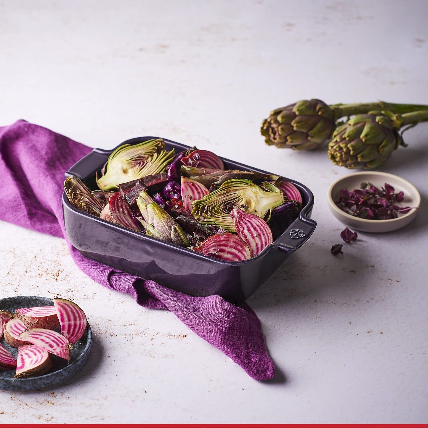 Peugeot - Appolia Rectangular Oven Dish - Ceramic Baker with Handles - Eggplant, 13 x 11 x 3 inches