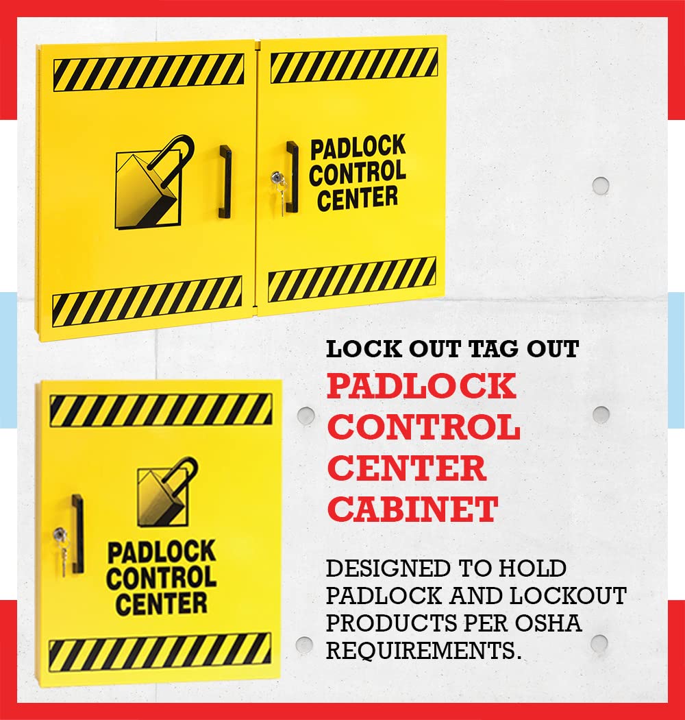 Windy City Cabinet Lockout Tagout Kit, Padlock Control Center for Safe Padlock Storage