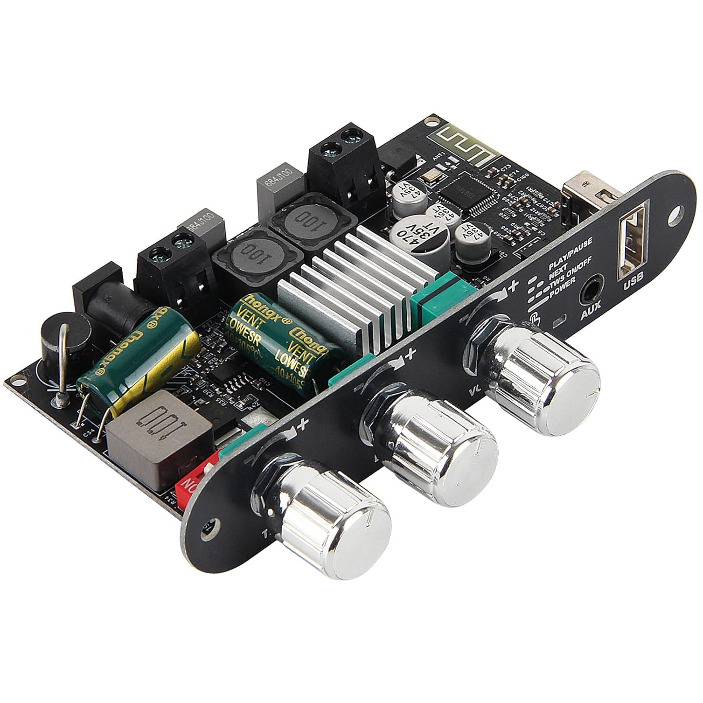 AITRIP 2Pcs ZK-1001U 100W 9-24V Mono Amplifier Board with TWS,Mini Audio Amps with Boost with Power Output, Treble