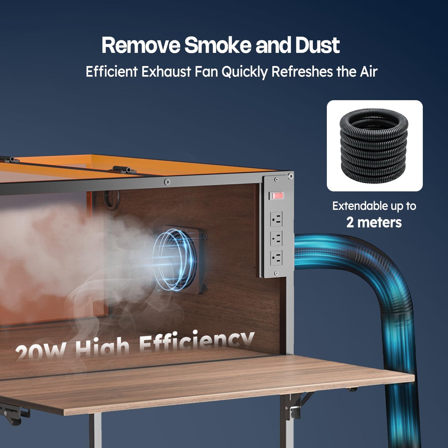 Crafit Laser Engraver Enclosure Cabinet with Exhaust, Laser Engraving Table with Ventilation Fan, Heavy Duty Laser Cutter Protective Cover Tent with Light Filtering, Insulate against Noise Fumes Odors