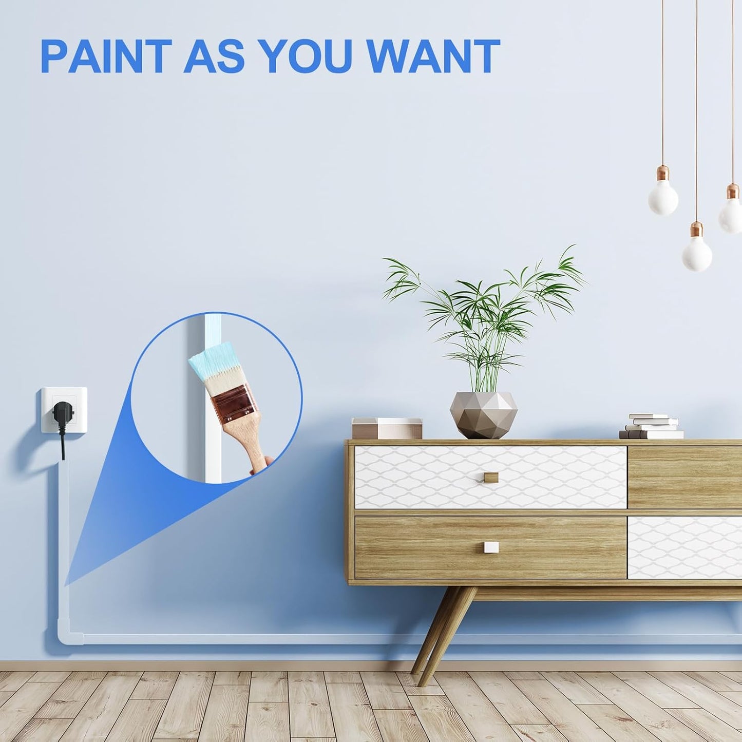 Yecaye 113in 2 W0.59in H0.4in, Cord Hider, One-Cord Cable Concealer, Cord Covers for Wires on Wall, Easy Install Cable