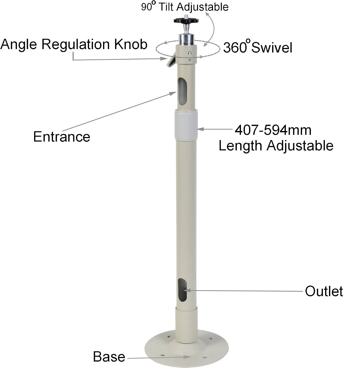 VideoSecu 1/4 20 MCB24 1XS Security Camera Wall Ceiling Mount Bracket Stand Tilt Swivel Mounting Device for Some Mini