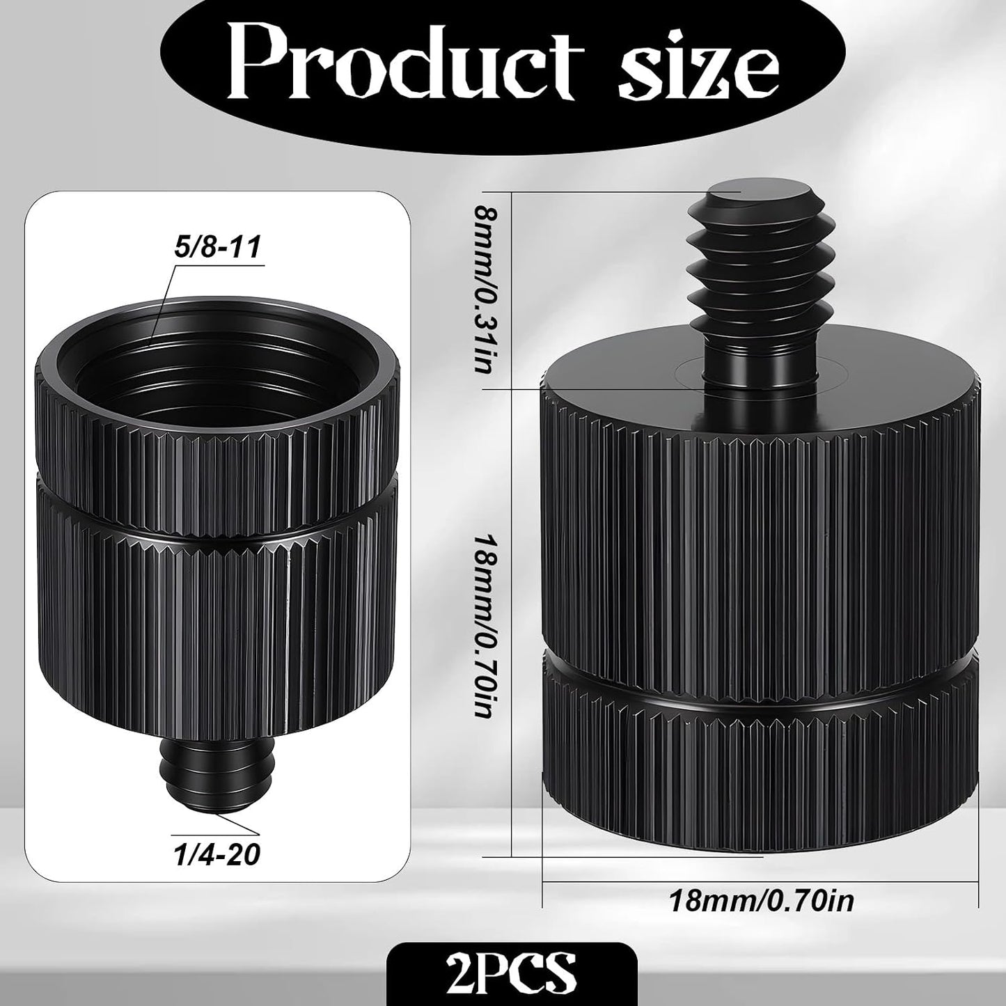 Exircy 2 5/8-11 1/4 PCS Tripod Adapter Laser Level Tripod Conversion Adapter Female to Male, Camera Tripods Adapters