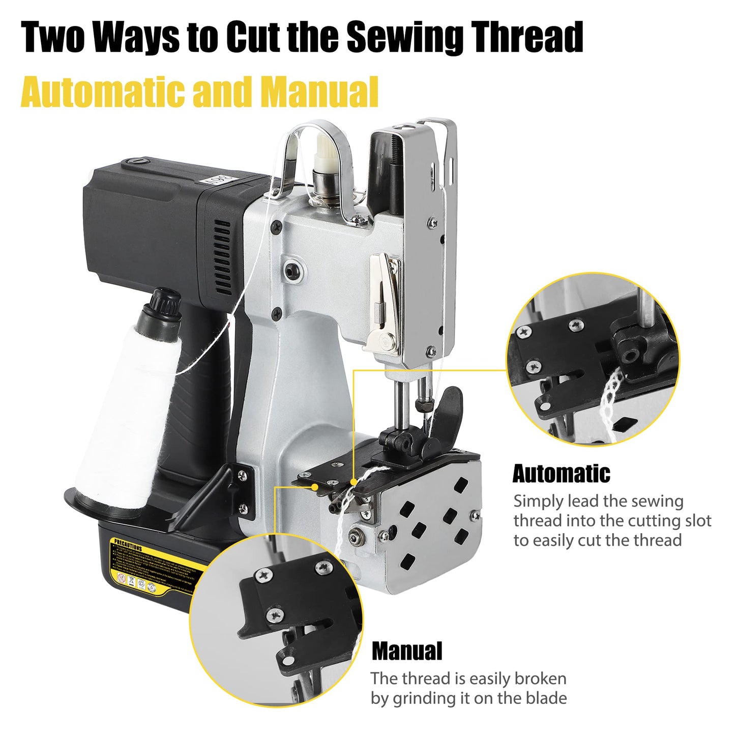 Moonshan Cordless Bag Closing Machine 2s/bag Bag Sewing Machine Cordless Portable Bag Sewer 8.1Lbs Automatic Woven Bag white