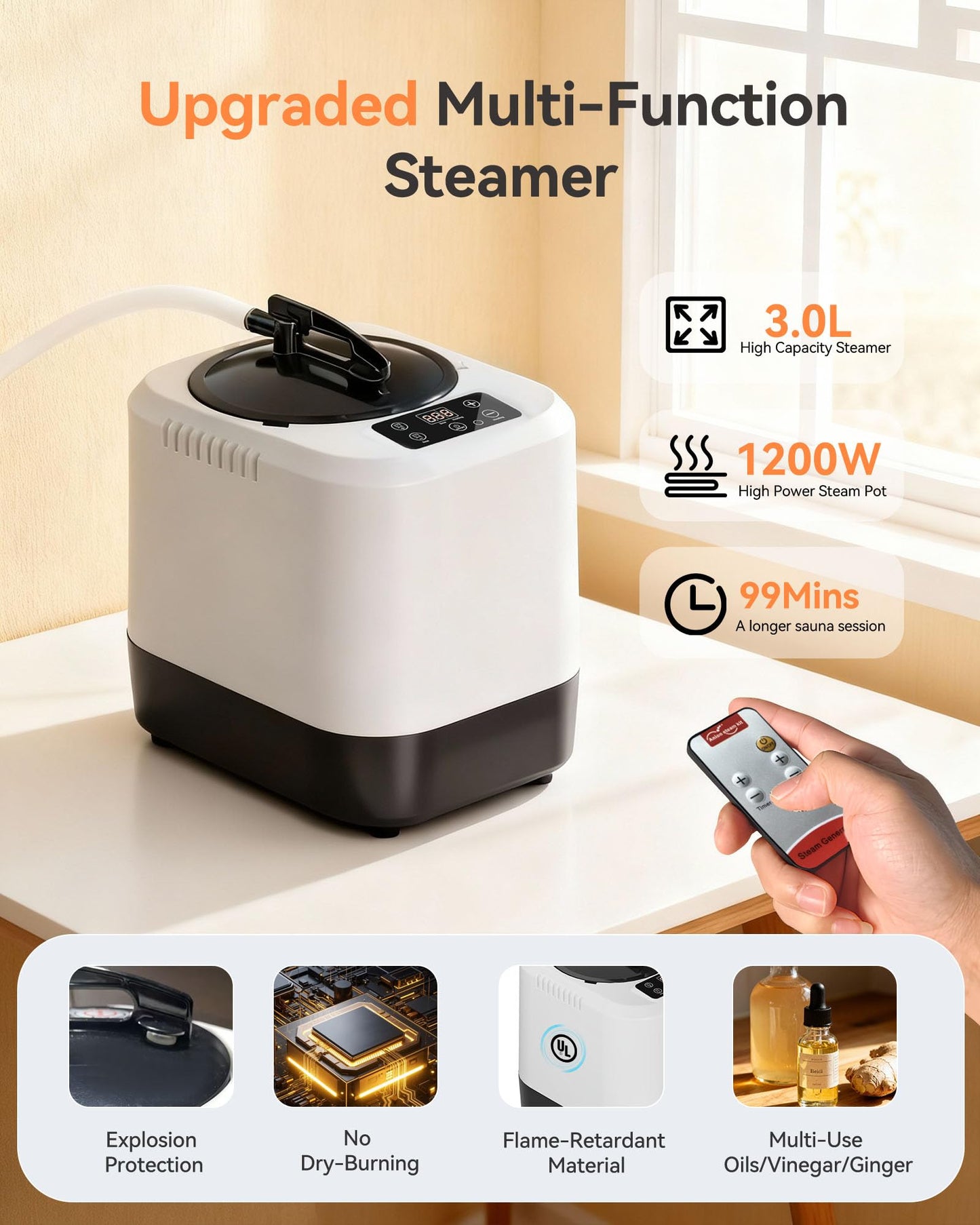 noerishia Portable Sauna for Home with 3L 1200W Steamer, Big Folding Chair, 99 Mins Timer, 9 Levels, Pernoanl Steam Sauna Tent Dual YKK Zippers for Home Spa Detoxification, 32' x32' x 71', Blue