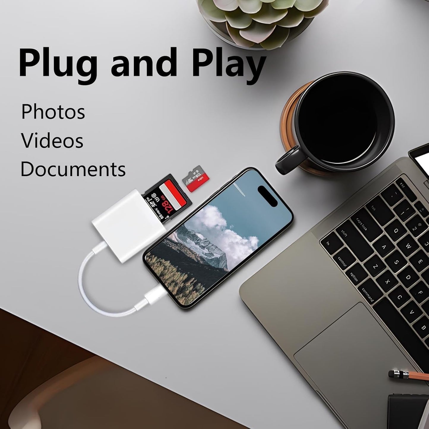 MTIQHS 15/16/17, 17/iPad/MacBook USB C SD Card Reader for iPhone Dual Card Slots Micro SD Card Reader USB C Support SD