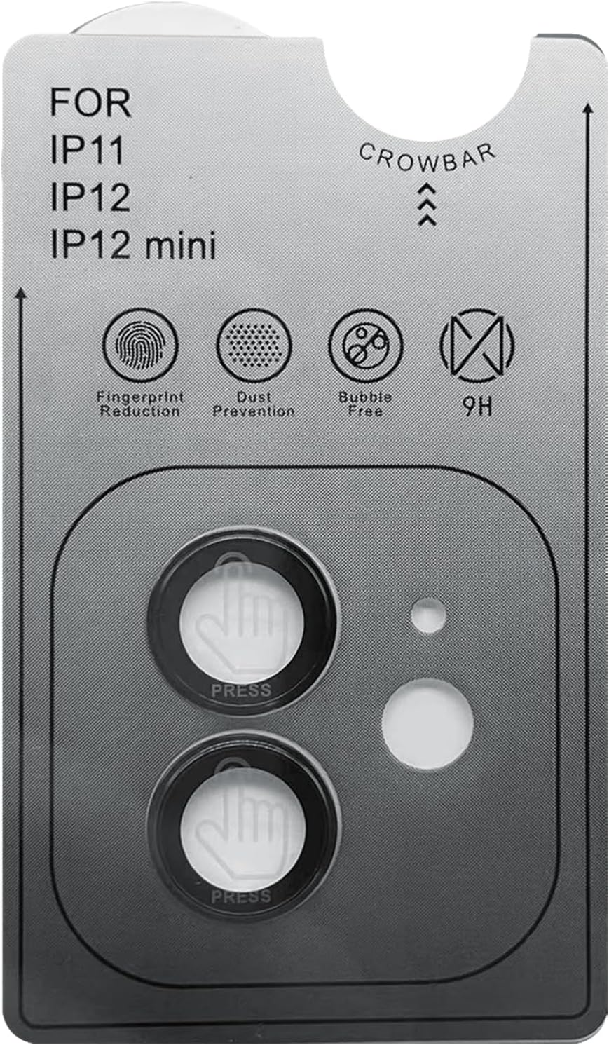 11 12 12 9H TENOC Camera Lens Protector for iPhone & iPhone & iPhone Mini, Tempered Glass Camera Screen Cover, Black