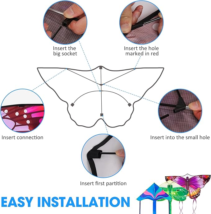 Large Kites for Adults Kites for Kids Ages 4-8， 8-12 Beach Park Outdoor Game Activities, Gifts for Easter and Festival