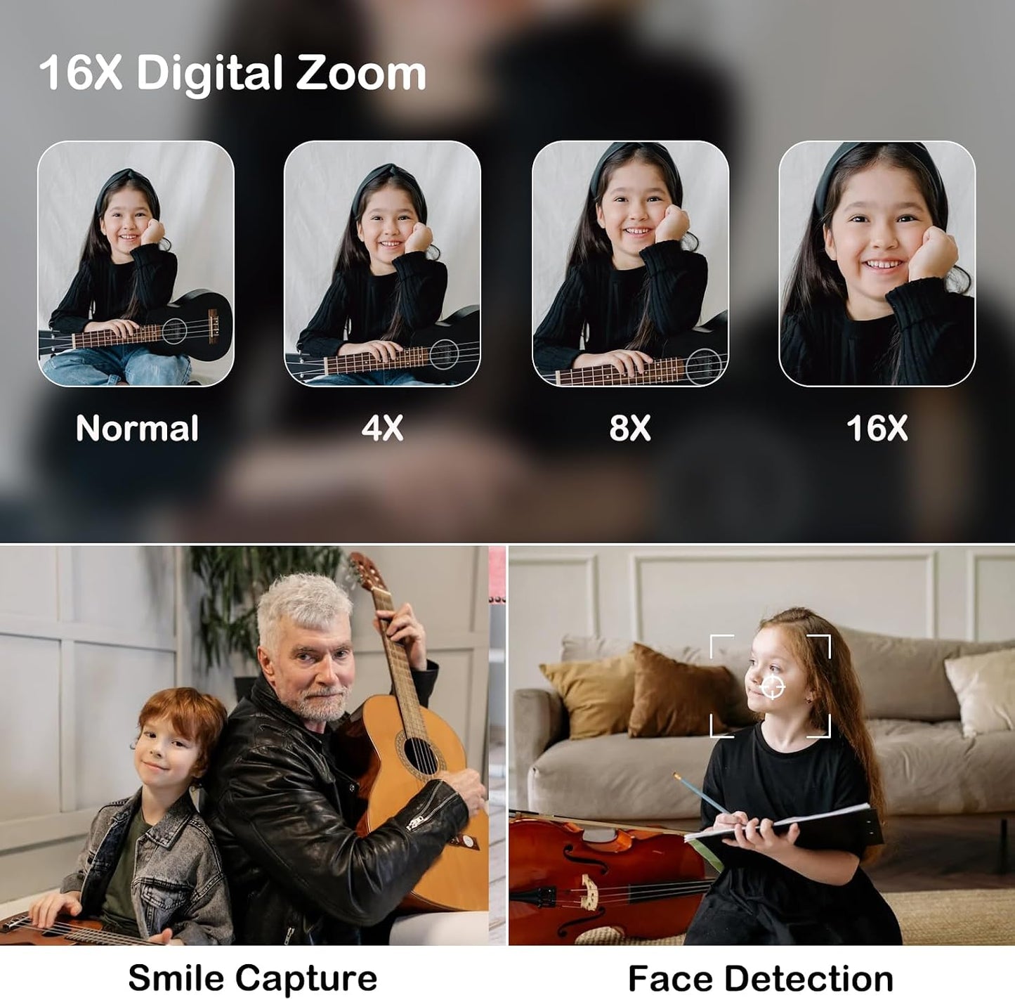 YingCheng 50MP 1080P, 16X Digital Camera, Kids Cameras for FHD Digital Point and Shoot Camera with Zoom Anti Shake