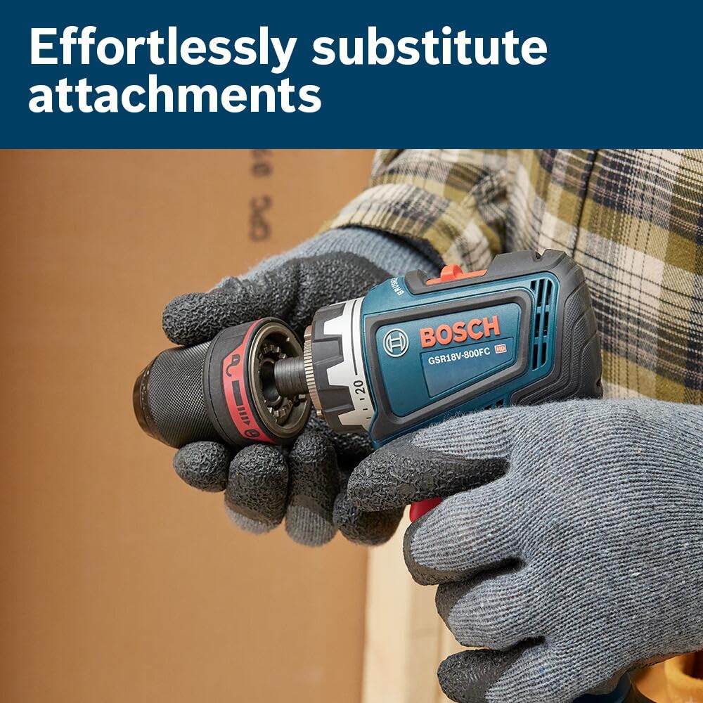 BOSCH GSR18V-800FCB24 18V Drill/Driver with 5-In-1 Flexiclick® System and (1) CORE18V® 4 Ah Advanced Power Battery
