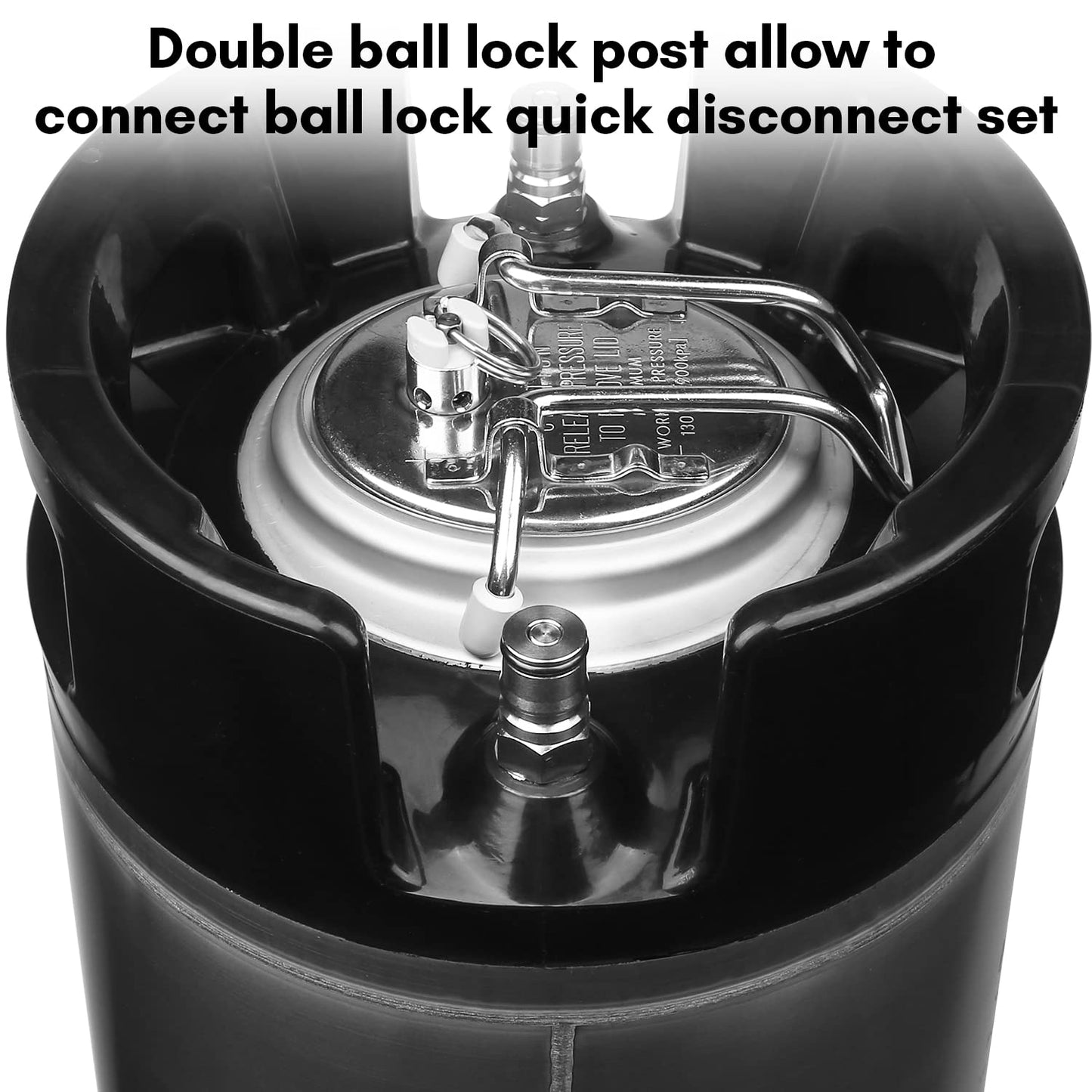 TMCRAFT New 2.5 Gallon Ball Lock Keg, Stainless Steel Beer Keg with Dual Rubber Handle for Home Brew- 2 Pack