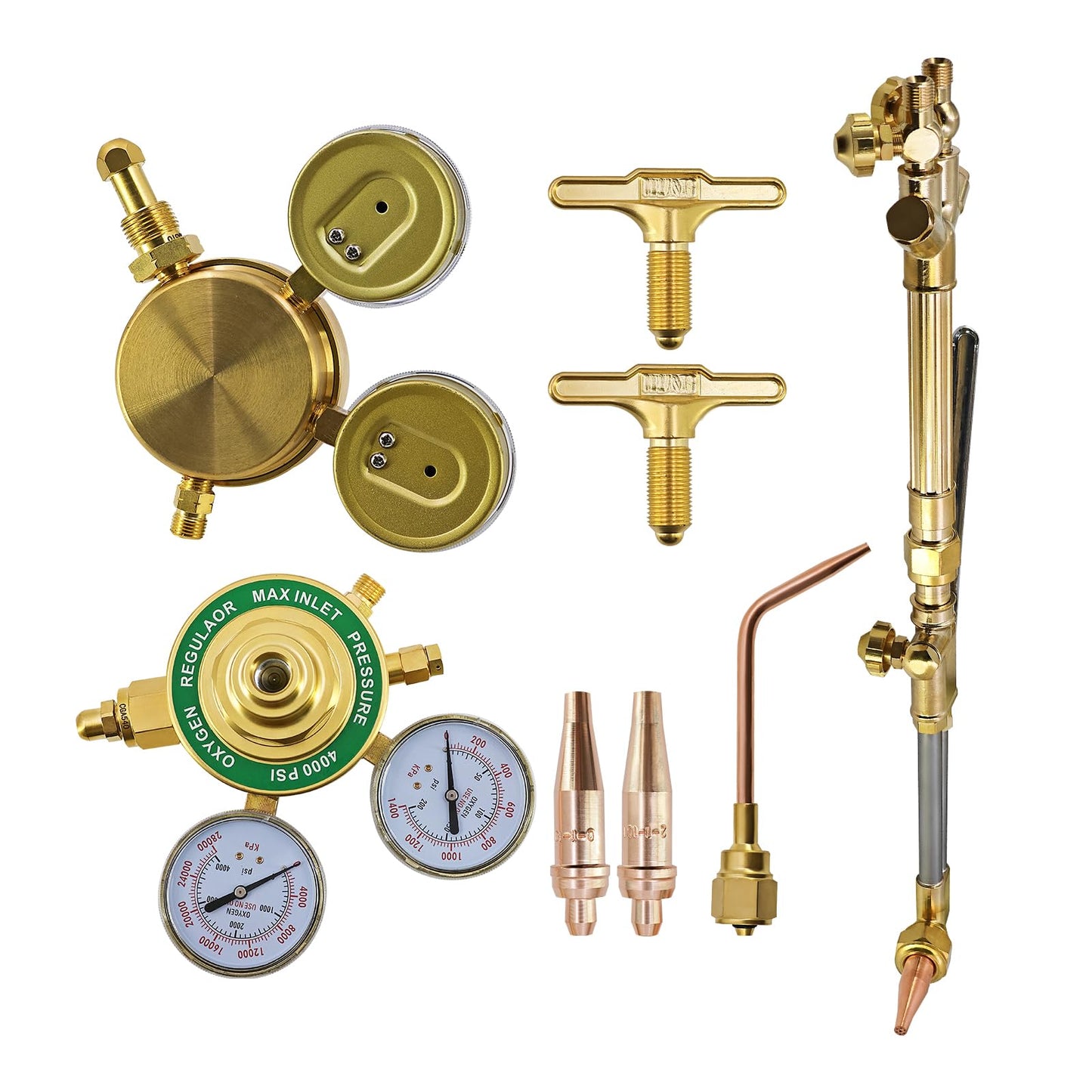 Tanqcheny 0384-0807 Journeyman 450 SR Series Cutting System Kit Including SR460-510 Gas Regulator, 315F Torch Handle, CA2460 Cutting Attachment, Cutting tips, Welding Nozzle