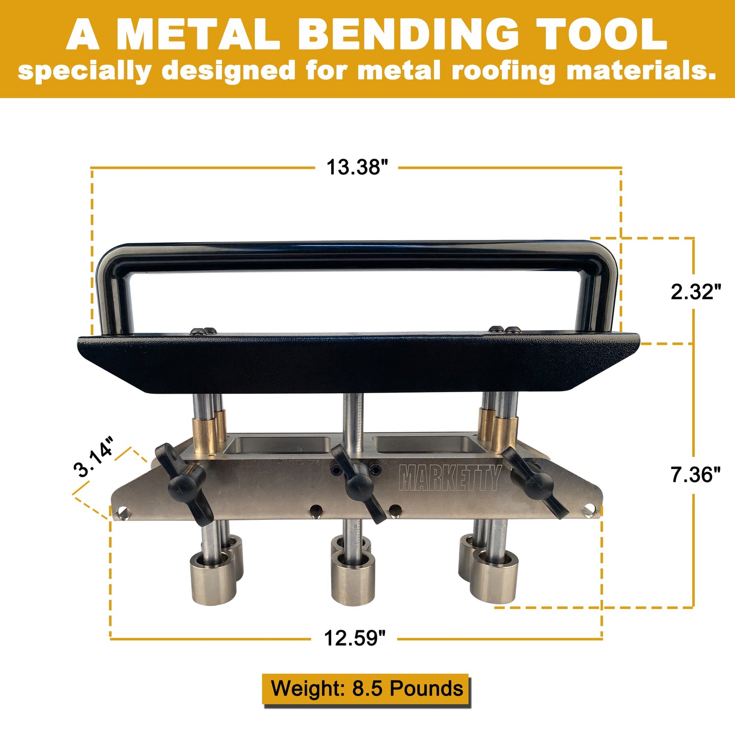 ER3 Three-Station Edge Roller Bender, Large Radius Sheet Metal Bead Roller Bender/Brake, 0-90° Bending Angle, Adjustable for Making 5/8" to 4" (16 to 102 MM) Bends in 29 to 22-Gauge Steel(Black)