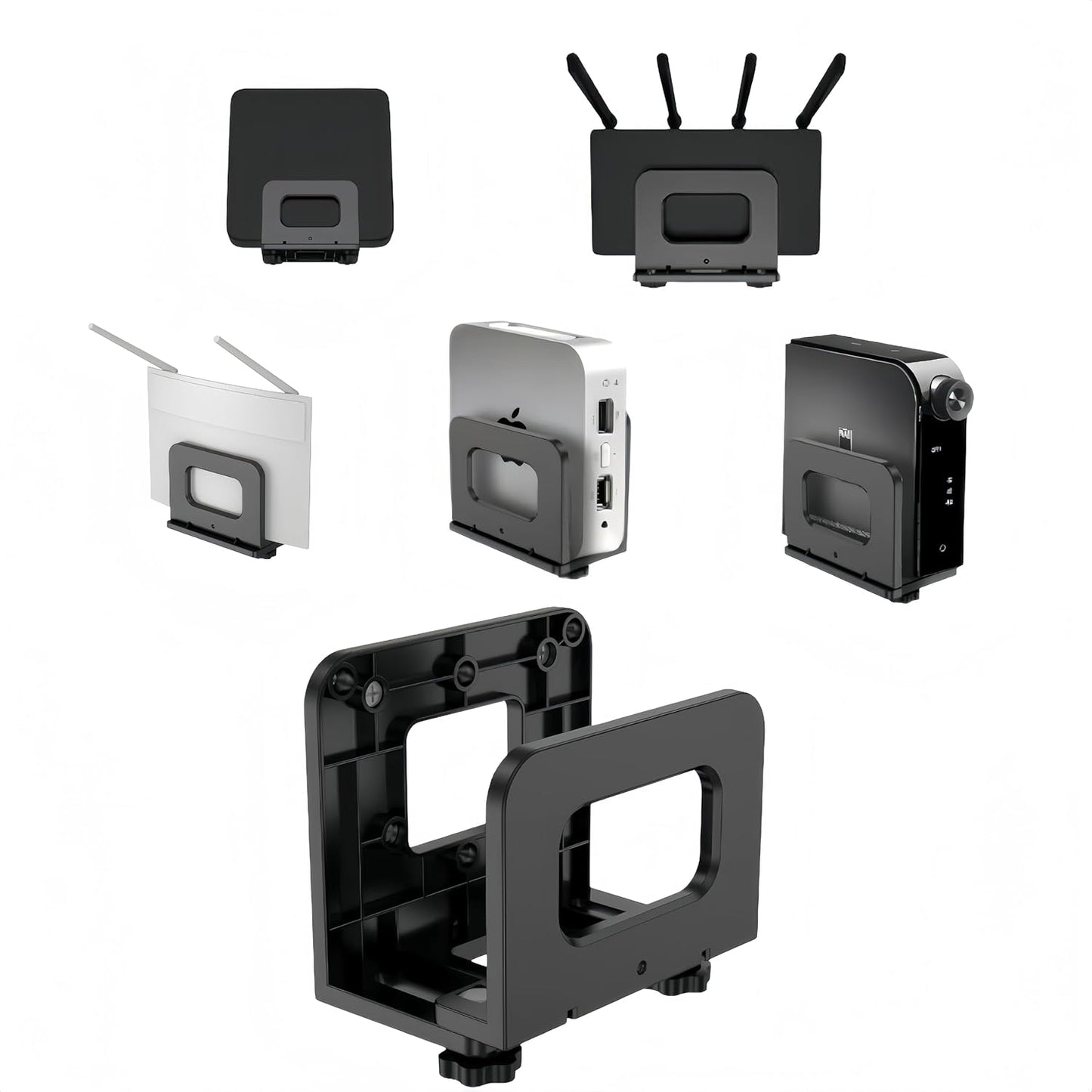 RUDDLIN Cable Box Mount, Adjustable Wall Mount Holder Fits Small and Narrow Devices, WiFi Router, Modem, Cable Boxes