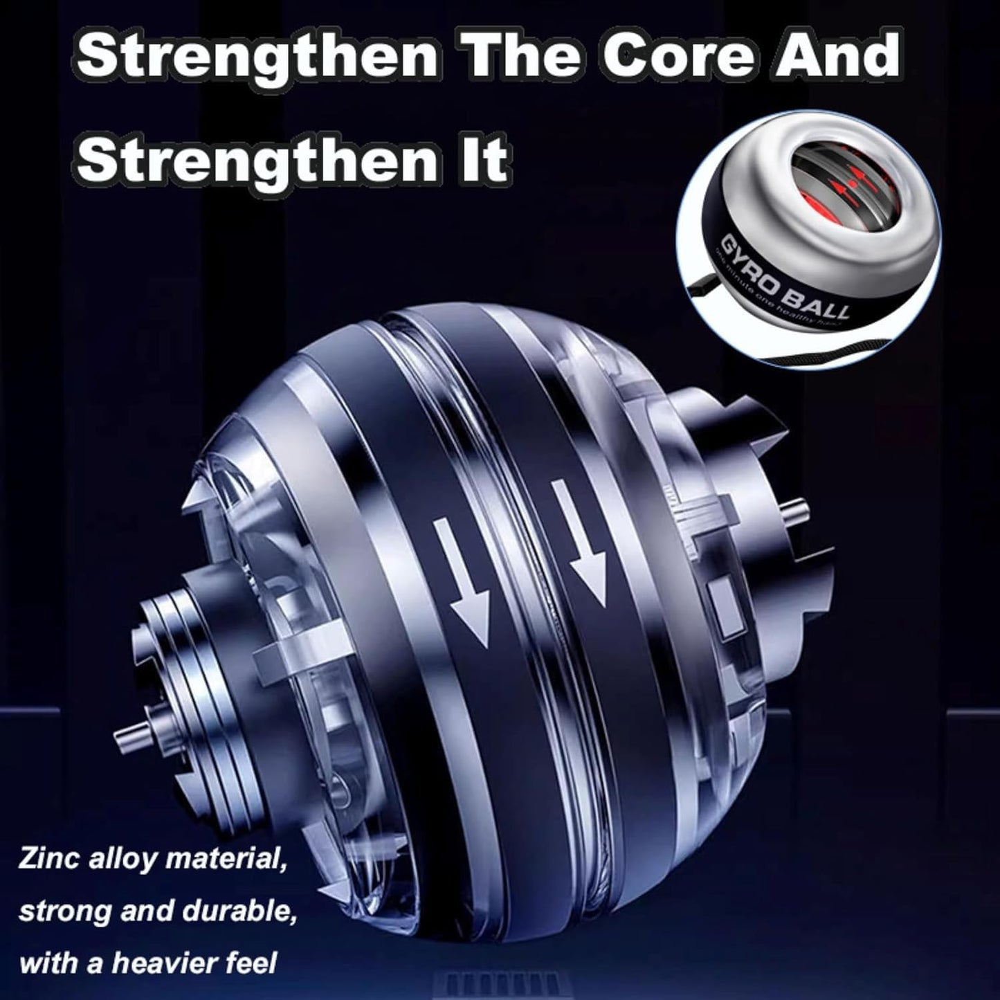 2026 New Curaball Torque Ball, Curaball Hand Exerciser, Gyro Ball with LED Lights and Portable Case, Hand Gripper Strengthener, Grip Strength Trainer for Strengthen Arms,Bones and Muscles (black1)