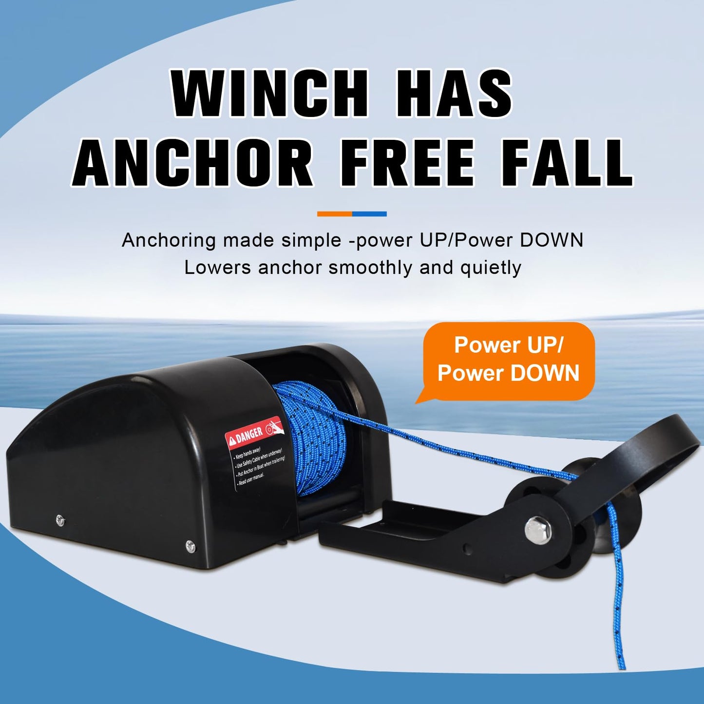 Cygrd Electric Anchor Winch, 25 LBS Marine Windlass, 12V with Remote Control, 100ft Rope, Easy to Operate, Black