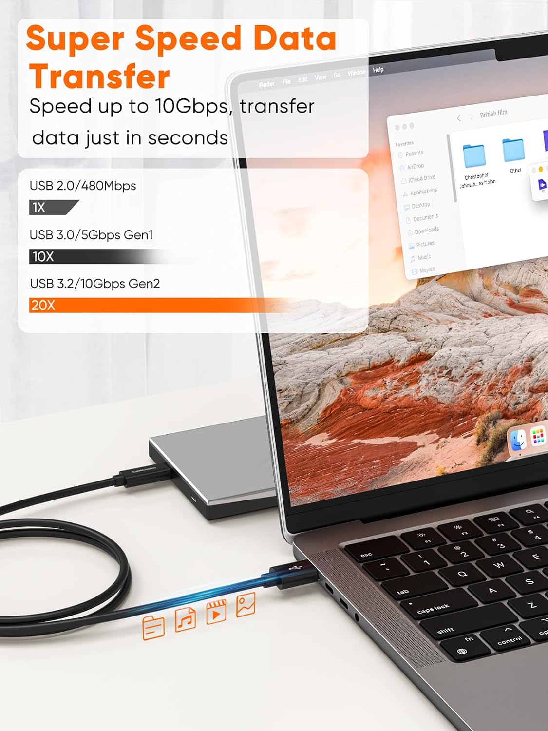 1FT, 3.1 3.2 Gen2 10Gbps 3A S24/S23+, 16/15, CableCreation USB C to USB A Cable Type C to USB USB USB A to C Data