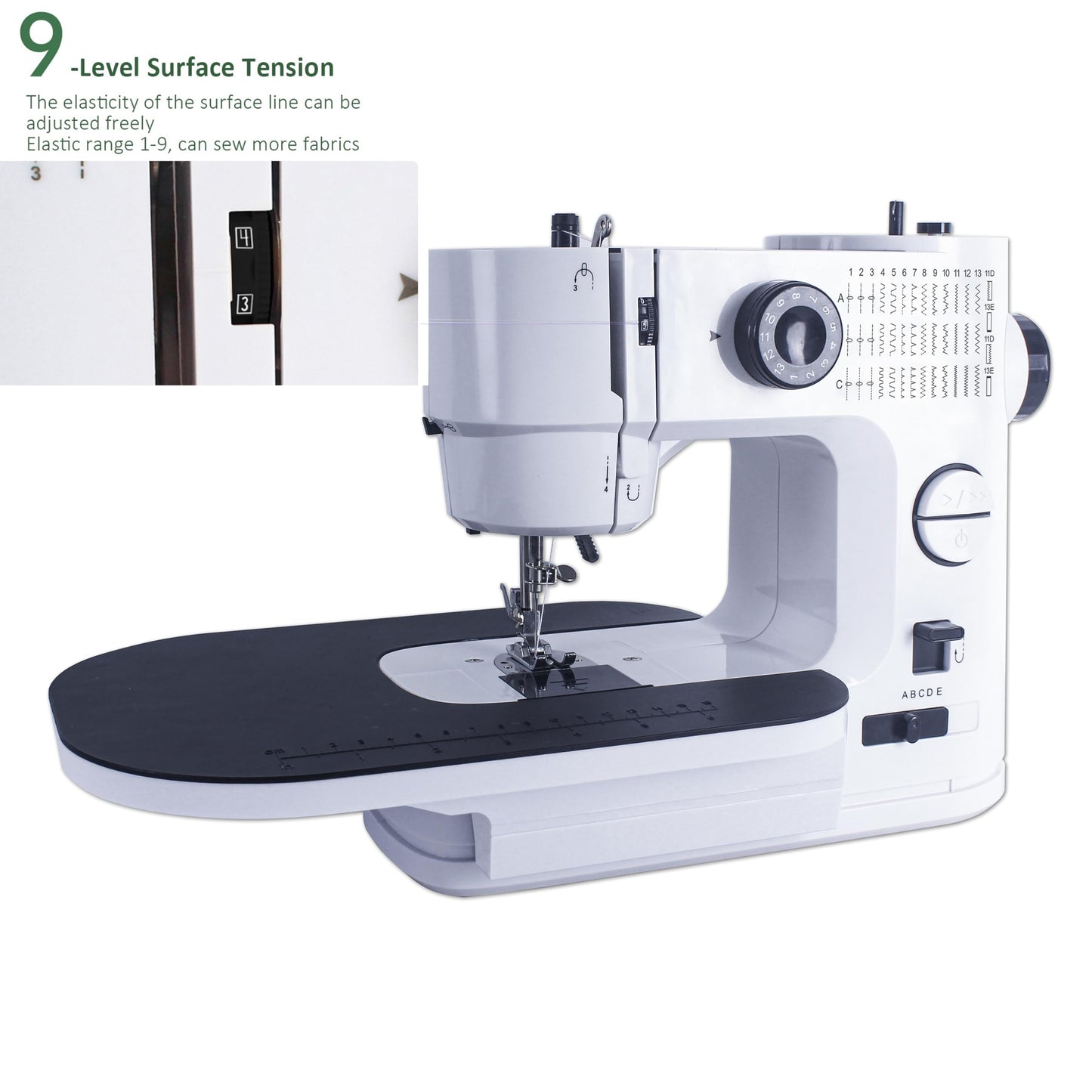 Sewing Machine with Extension Table,39 Built-in Stitches, LED Light 2-Speed Foot Pedal, and Accessories Kit for Home DIY Projects & Gift Perfect for Sewing Machine for Beginners for Adult