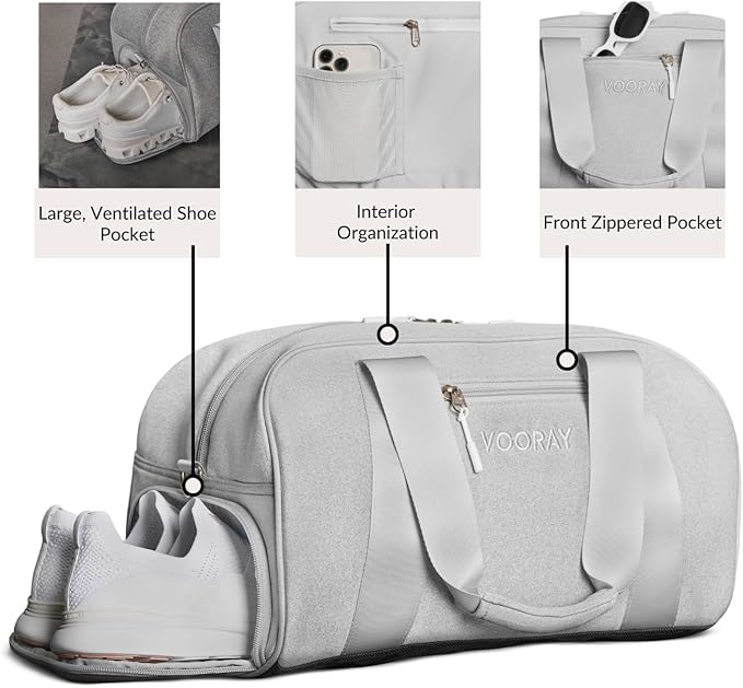 Vooray Burner Gym Duffel Bag, Gym Bag for Women and Men with Shoe Compartment, Weekender, Overnight & Travel Duffel for Sports and Workout