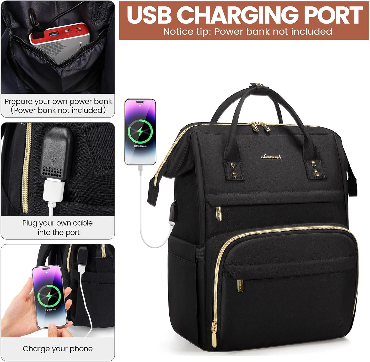 Backpack,15.6 Inch Backpack,Waterproof Pack LOVEVOOK Laptop Professional Womens Purse Computer Bag Nurse Teacher