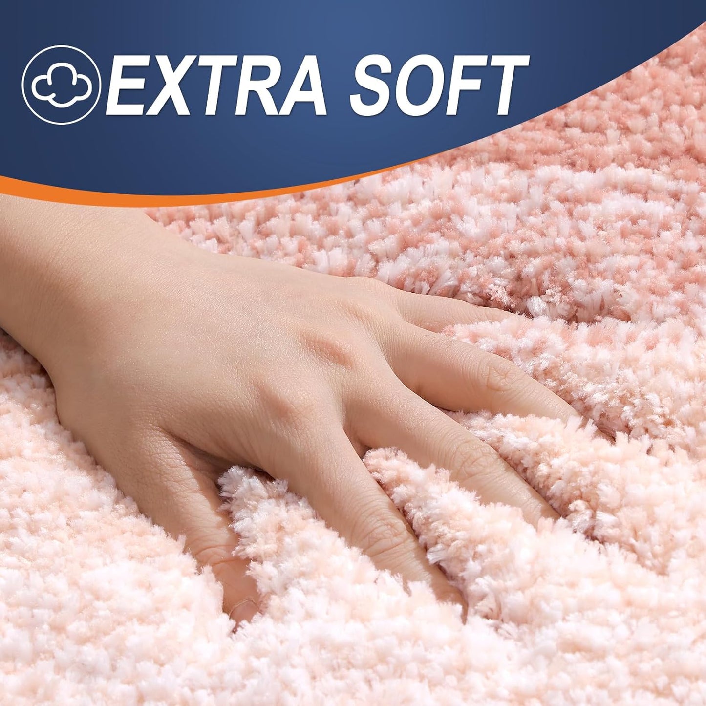 OLANLY Bathroom Runner Rug - Extra Soft Microfiber Mat, Quick Dry & Washable, 47x24 Inches, Peach