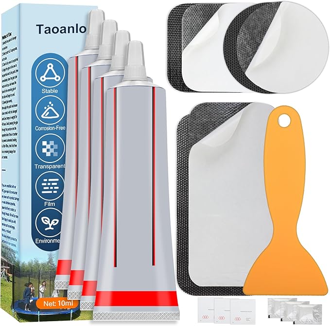 Self-Adhesive Trampoline Patch Repair Kit | Repair Trampoline Mat Tear or Hole in a Trampoline Mat Ground Stakes