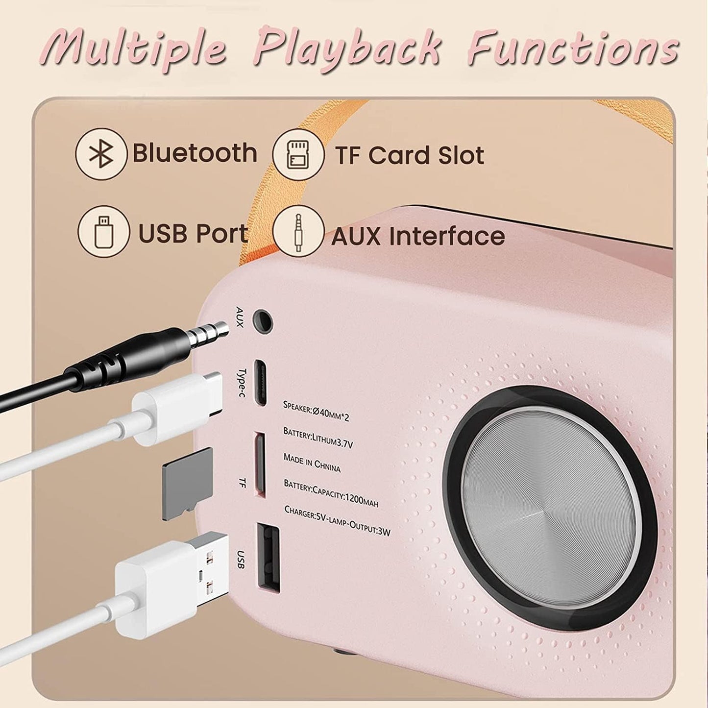 Anliato Retro Speaker, Vintage Portable Speakers with Loud Volume Support TF Card U Disk AUX Input Old Style