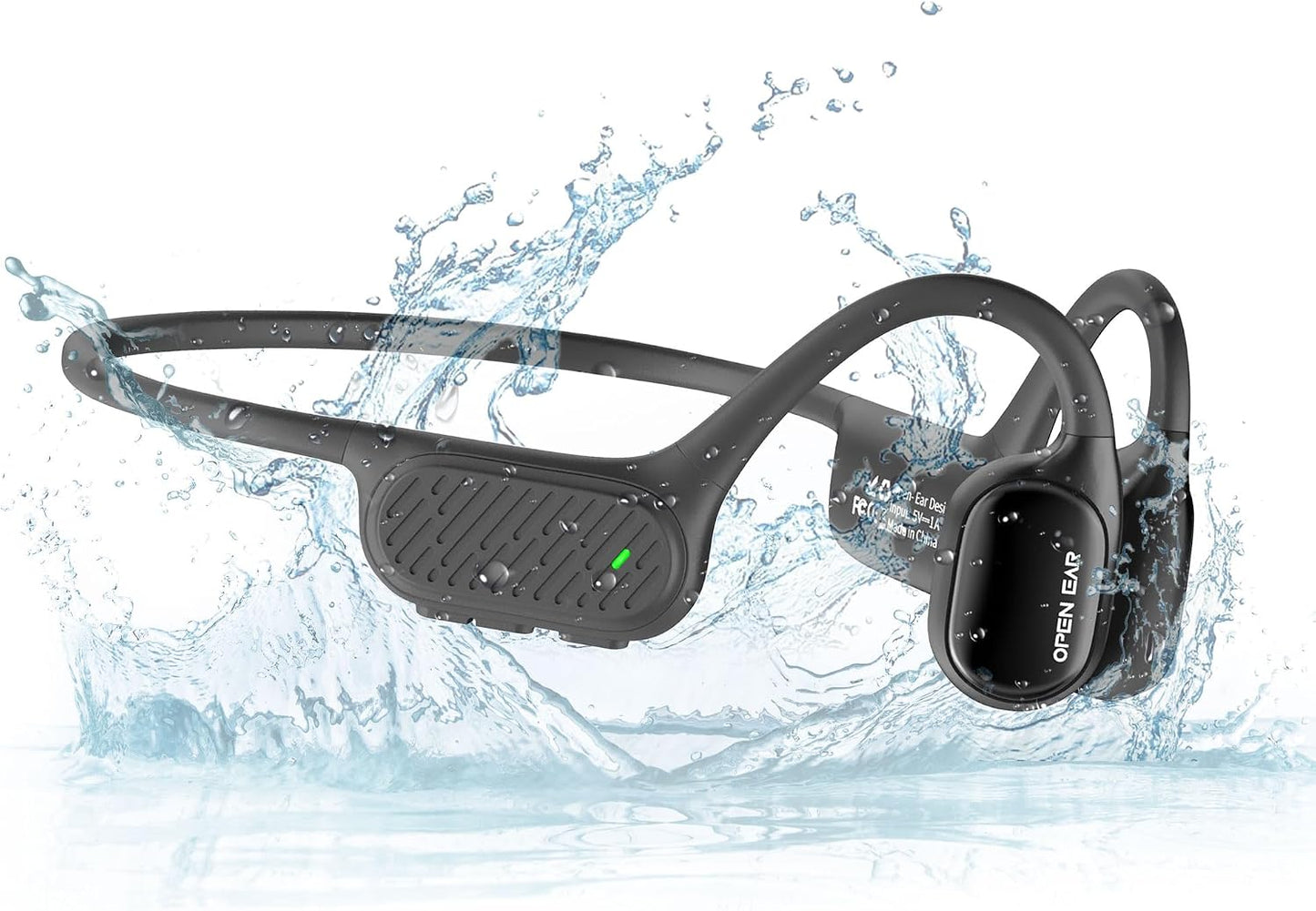 flymory Swimming IPX8 32GB MP3 8 Headset Earbuds Bone Conduction Wireless Bluetooth Headphones Waterproof Underwater