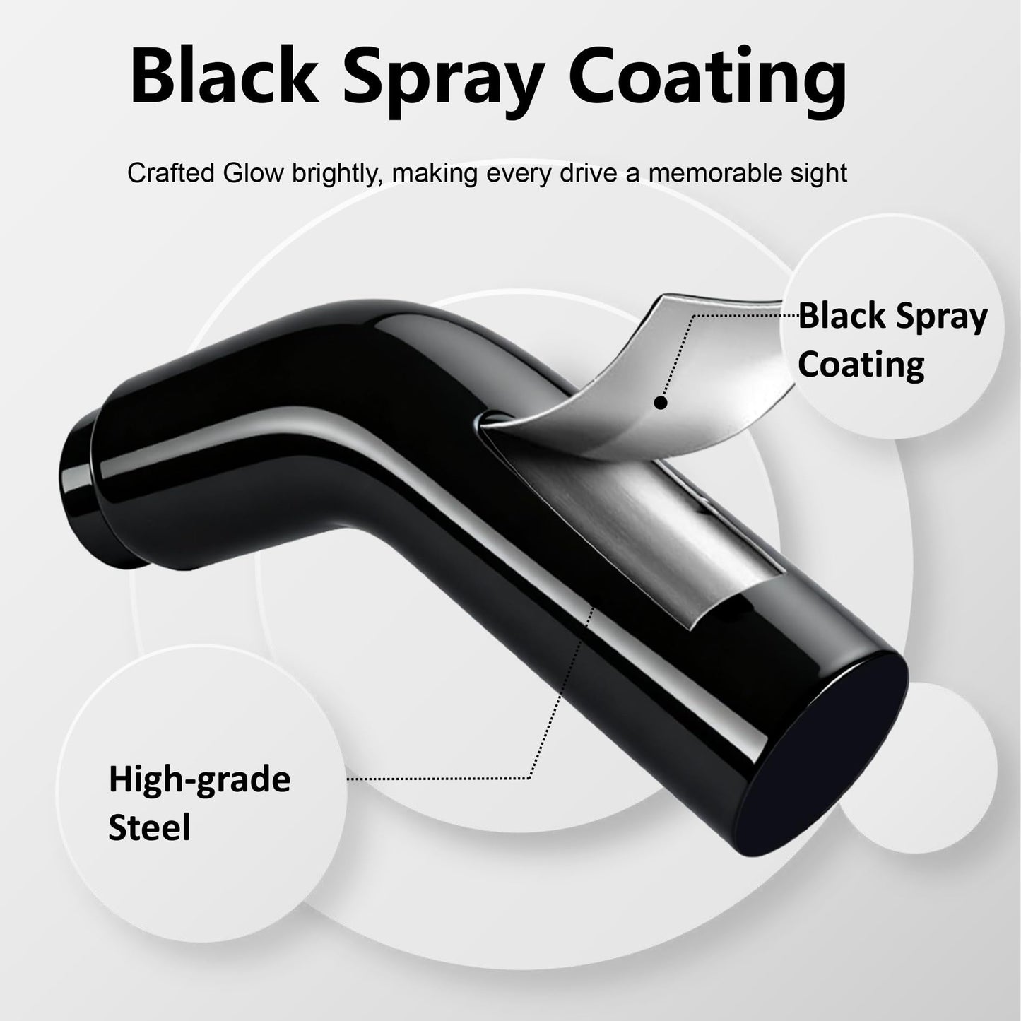 Universal 5 to 7 Inch Exhaust Elbow with Clamp, Chrome & Black Spraying Diesel Exhaust Tip for Trucks and Cars