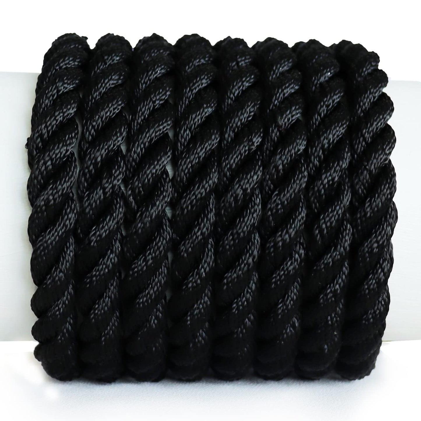Black Twisted Polyester Arborist Rope (1/2 inch x 100 feet), Strong Tree Climbing Rope Bull Rope for Swing, Sailing, Camping, Pulling, Tree Work