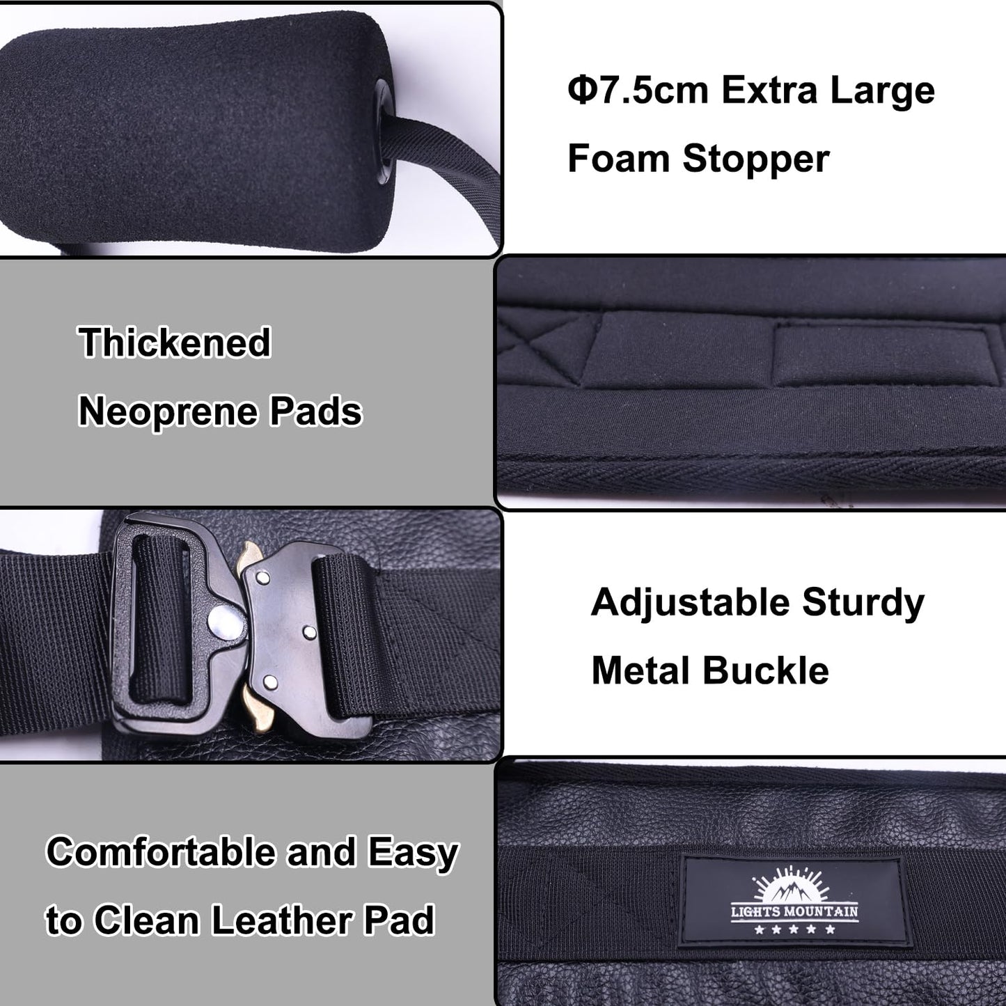 Nordic Hamstring Curl Strap – with Extra Large Foam Stopper and Thick Neoprene Padding, Fits Various Doors, Enhances Leg Strength and Muscles (knee pad not include)