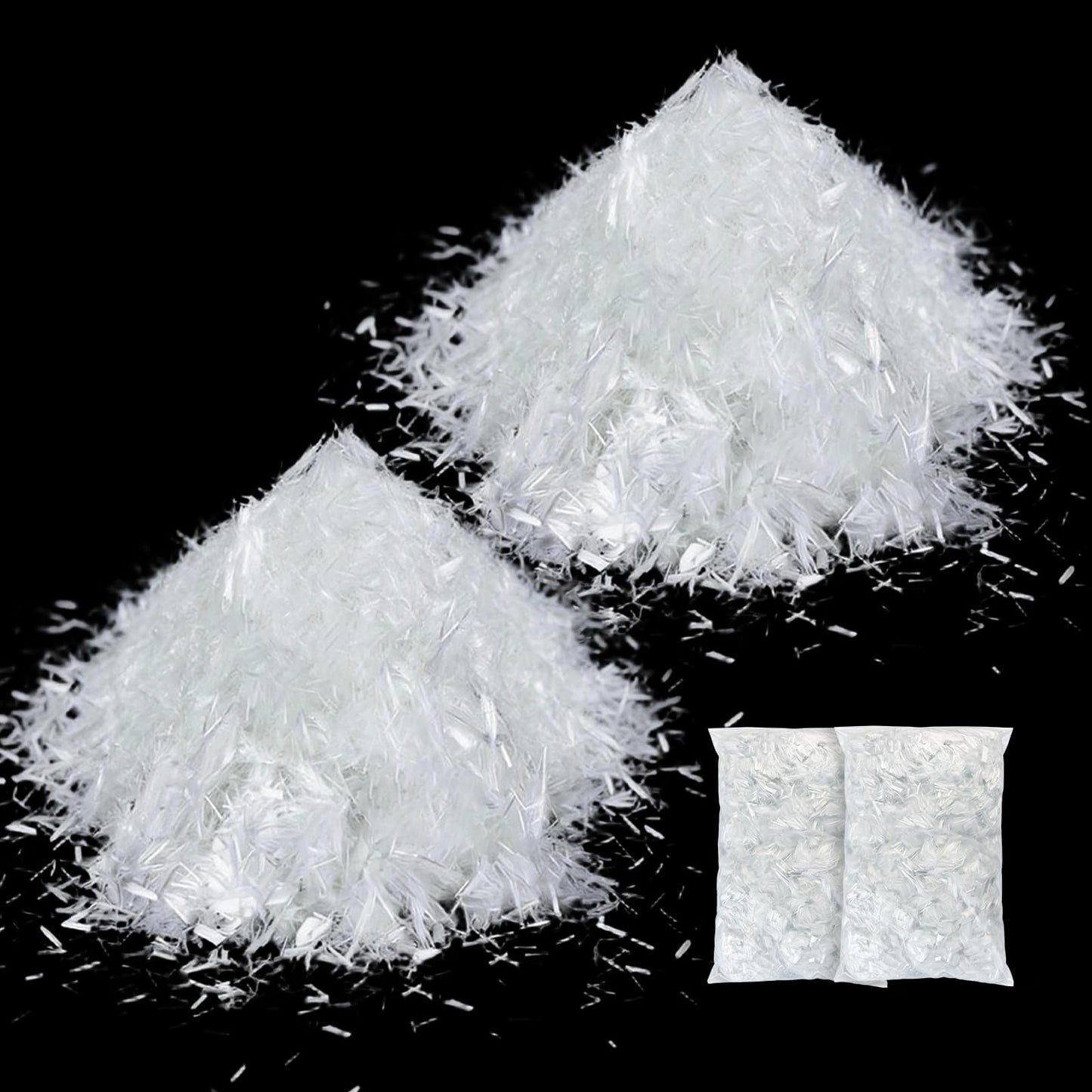 2 Pcs 20 Lb 3/4'' (19 mm) Fiberglass for Concrete Cement Mortar Mix, AR Glass Chopped Strand Fiberglass for Reinforcing Concrete Building Walls and Garden Floors