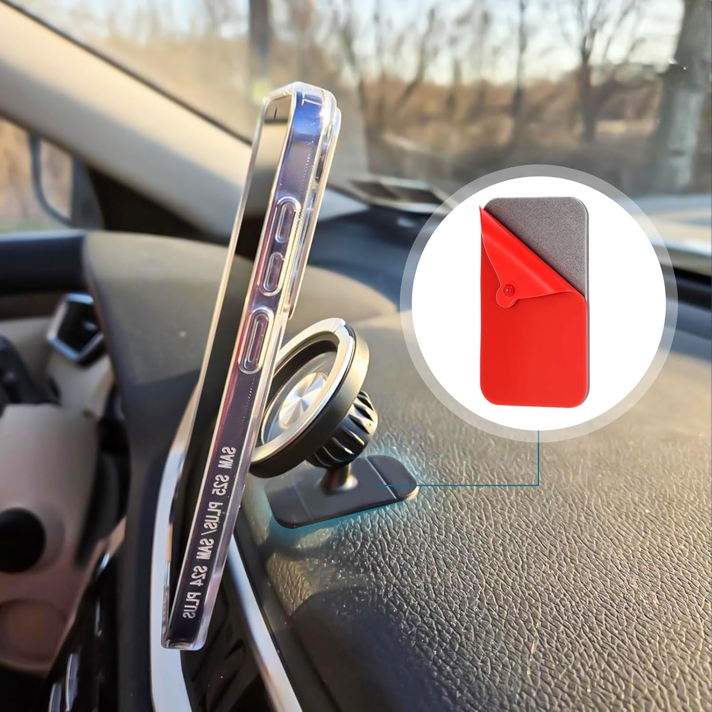 Yexiya 8 Pack 1.1x1.9 8 Double Sided Sticky Adhesive Pads Replacement Mounting Tape for Magnetic Phone Car Mount, Dash