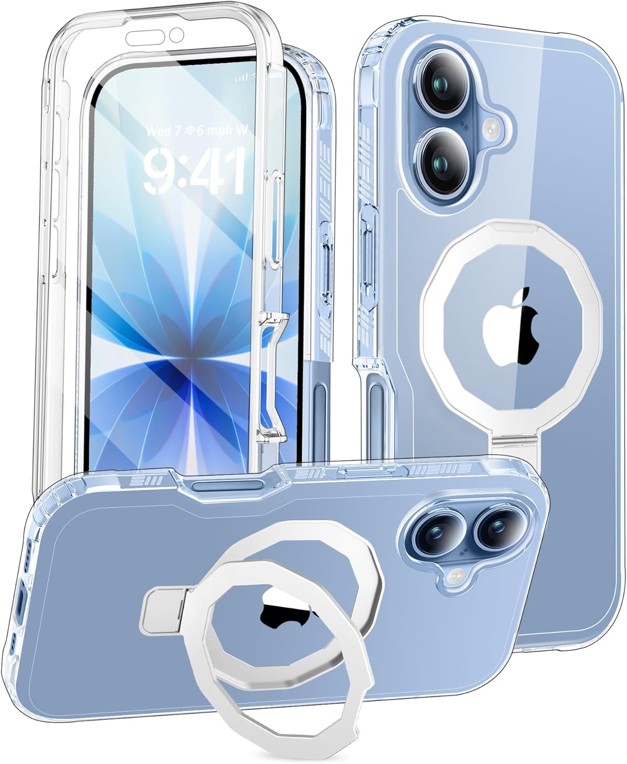 BANLEA 17 Seamless 17 6.3" Compatible with iPhone Case, Built-in Screen Protector & Stand, [Military-Grade Protection]
