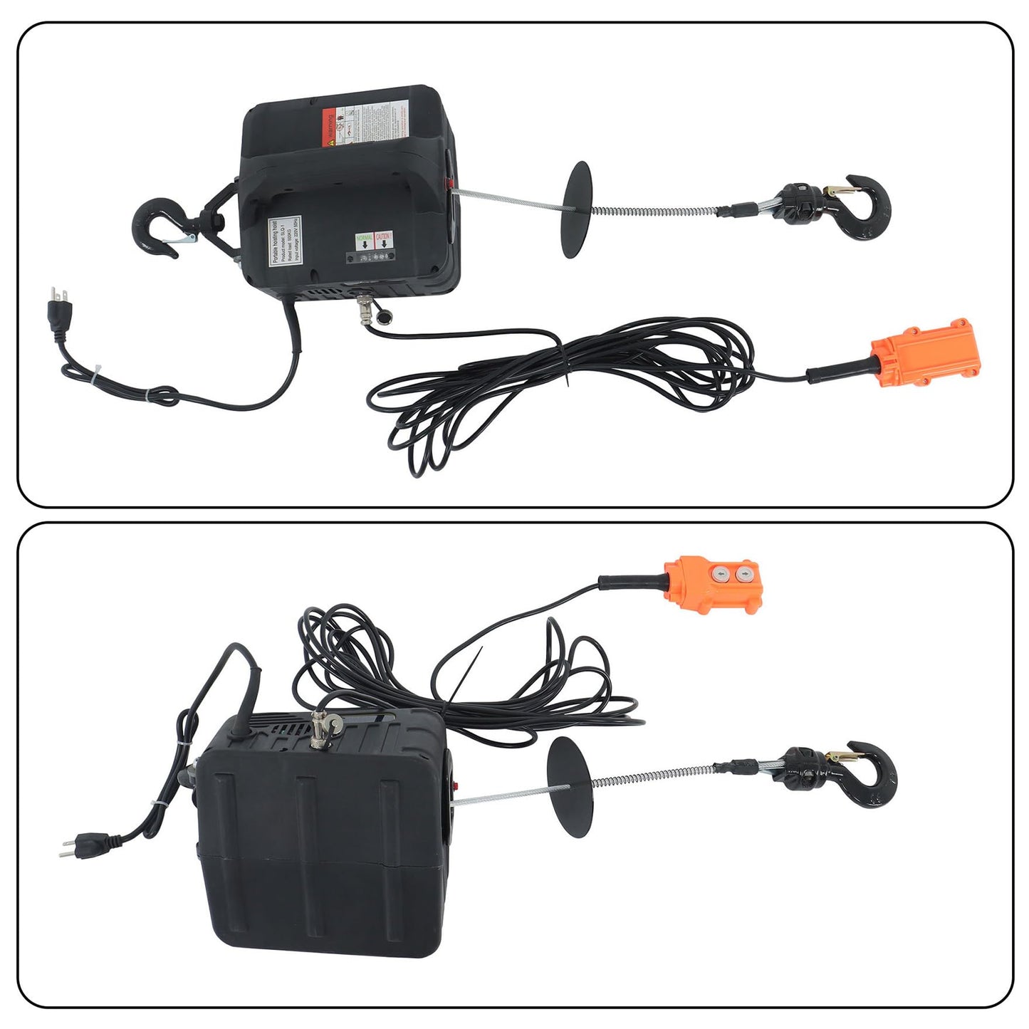 110V 3 in1 Electric Hoist Winch, 1100lbs Material Handling Tool, Comes with Gloves, Overload Protection