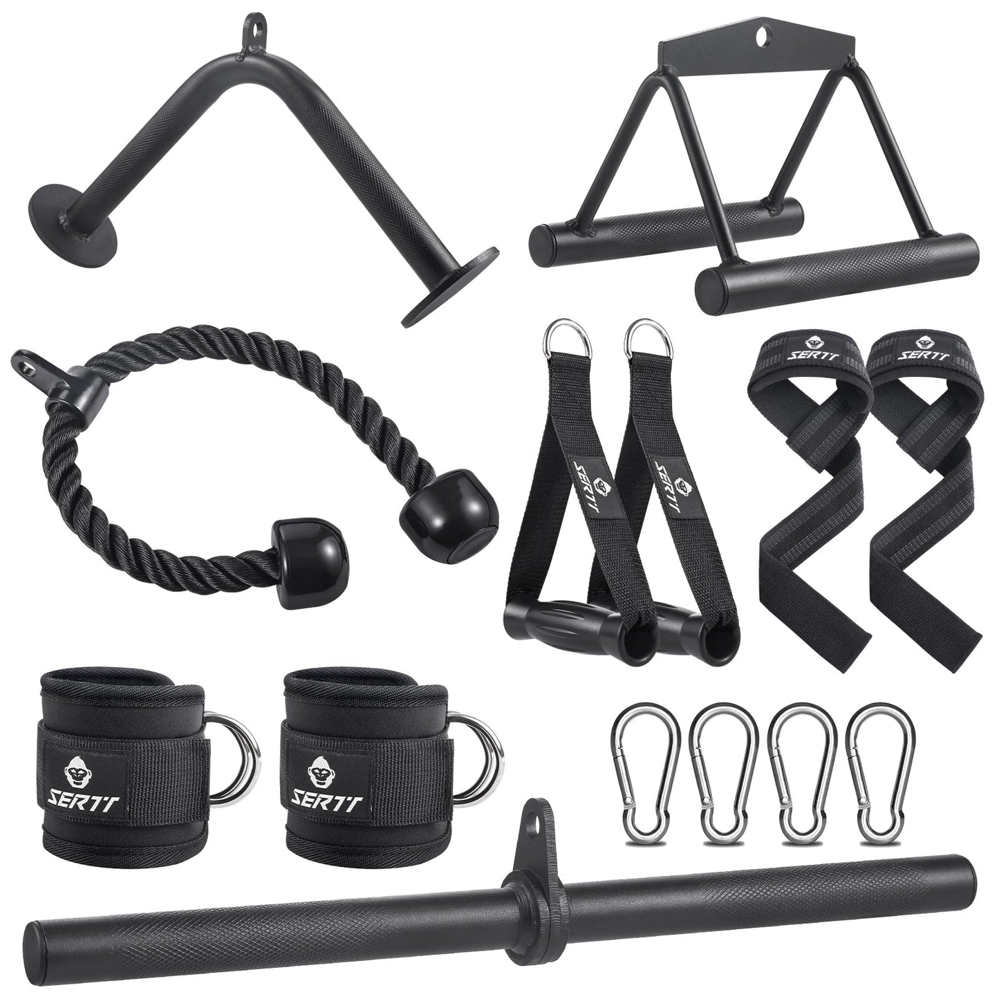 Cable Machine Attachment for Home Gym, SERTT LAT Pulldown Attachments, Weight Machine Accessories for LAT Pull Down & Weight Training, Cable Workout Accessories
