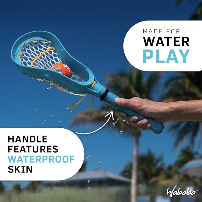 Waboba Mini Water Lacrosse Set Fun for Beach Games & Pool Games - Comes with a Original Water Bouncing Ball - Compact Size for Travel