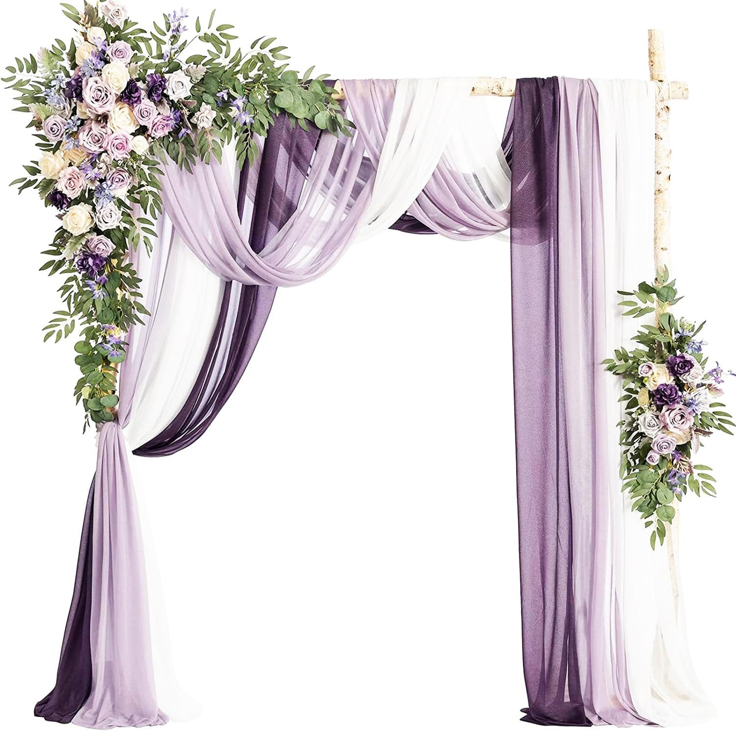 Skiennix Chiffon Wedding Arch Draping Fabric - Baby Blue Sheer 29 in x 20 ft Backdrop for Events