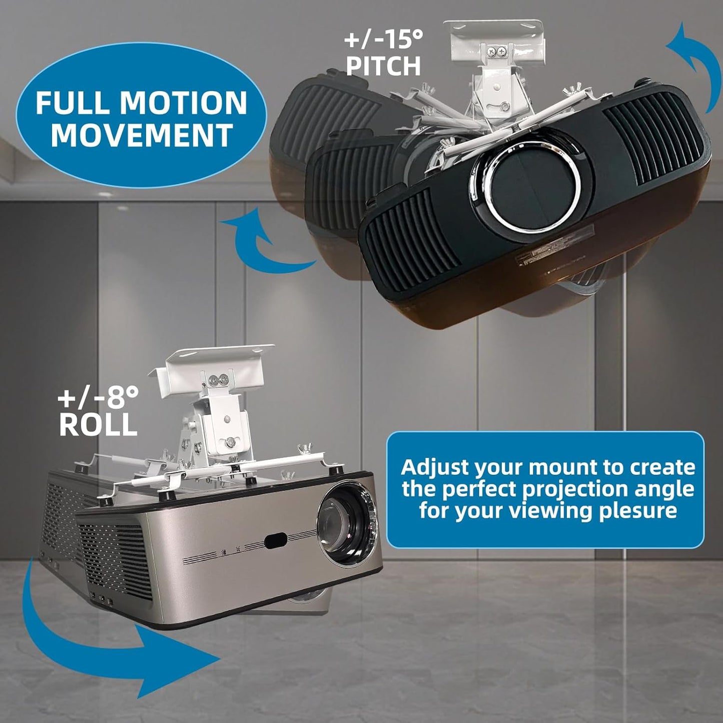 Solarsea 25.5-inch Ceiling Projector Mount, Universal Height Adjustable with Expansion Arm, Suitable for Home