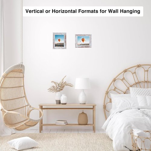 JCJMY 3x4 Rustic White Picture Frame - Versatile Wall & Tabletop Display with Shatter-Resistant Plexiglass