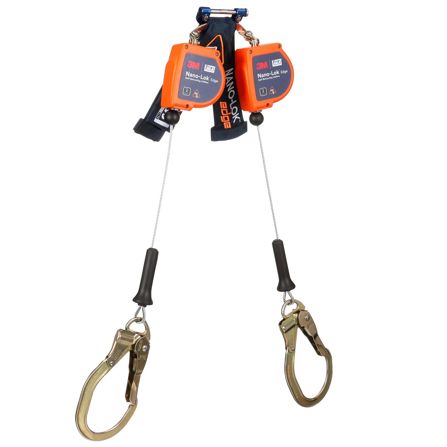 3M DBI-SALA Nano-Lok Edge Twin-Leg Personal Self-Retracting Lifeline 3500276, Cable, Steel Rebar Lock Hook, 8 ft. Class 2, ANSI