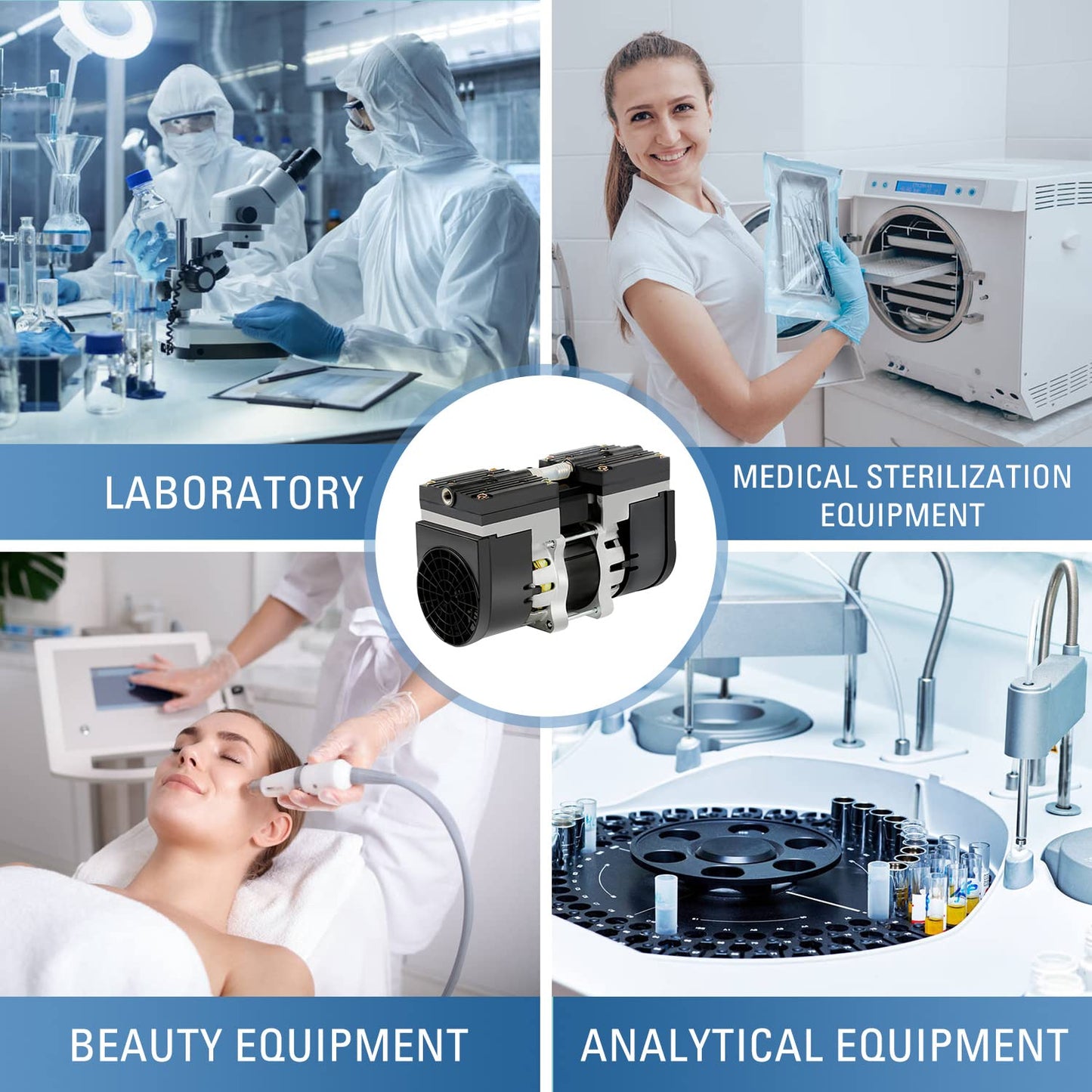 24L Lab Diaphragm Vacuum Pump Oil Free Oilless Medical Mute Pump -95Kpa Air pump With Air filter