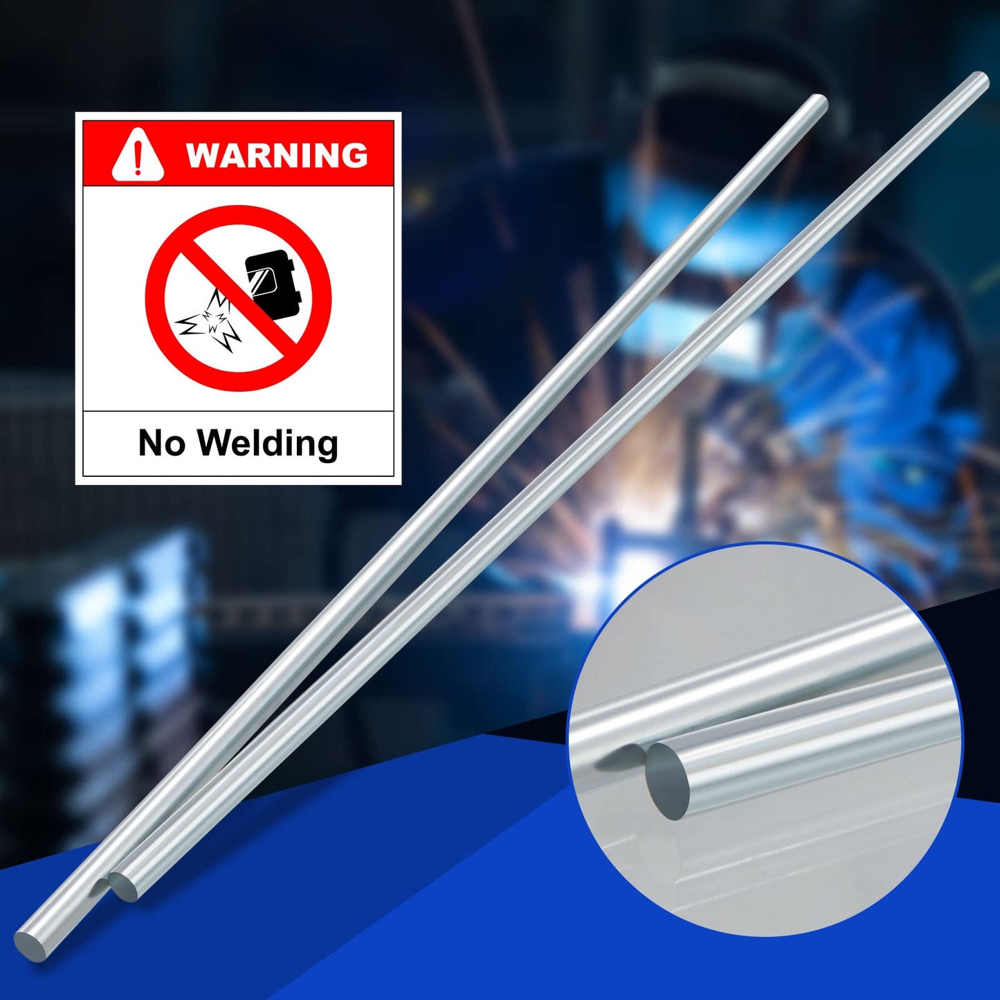 Hicarer 2 Pcs 3/4" x 36" Galvanized Steel Round Bar Smooth Rod Zinc Plated Steel Rods Zinc Bar Metal Axle Shaft for Hand Trucks Dollies Wagons Carts