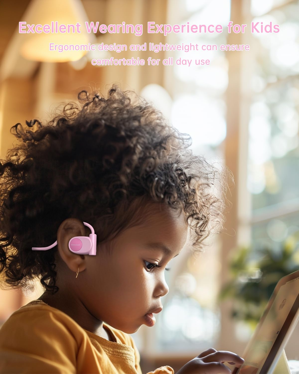 3.5mm Mehomeli Kid Headphones for School, Air Conduction Open Ear Headphones, Jack Wired Cord, Ultra-Comfort, Ergonomic